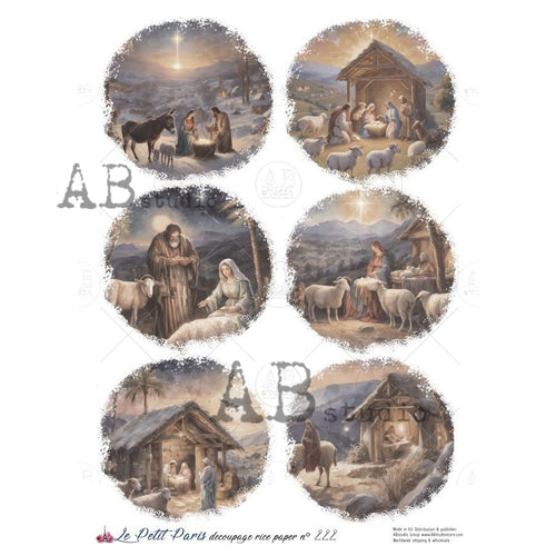 A4 LPP Nativity Ornaments Paper Le Petit Paris 222