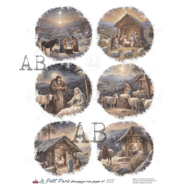 A4 LPP Nativity Ornaments Paper Le Petit Paris 222