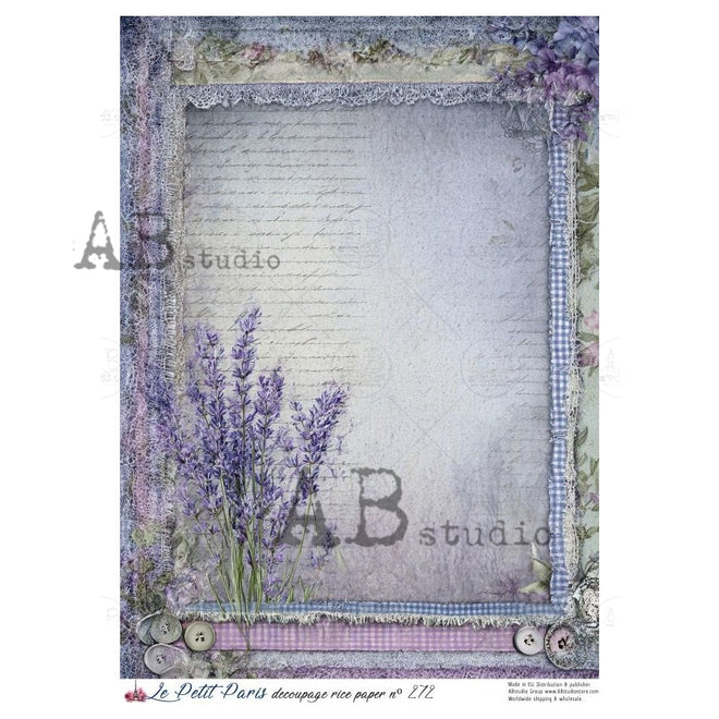 A4 LPP Lavendar Lace Journal Page  Le Petit Paris 272