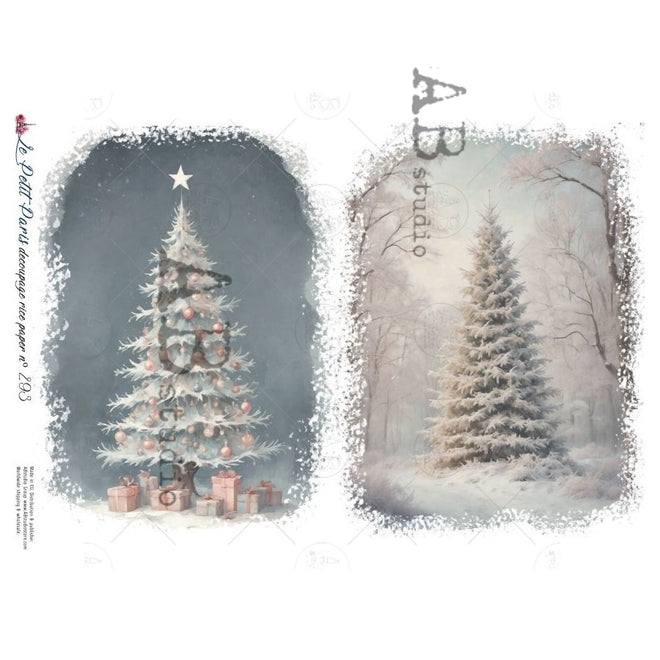 A4 LPP Snowy Pines Paper Le Petit Paris 293