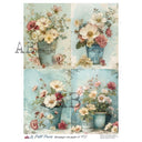 A4 LPP 452 Blue Cottage Buckets Rice Paper