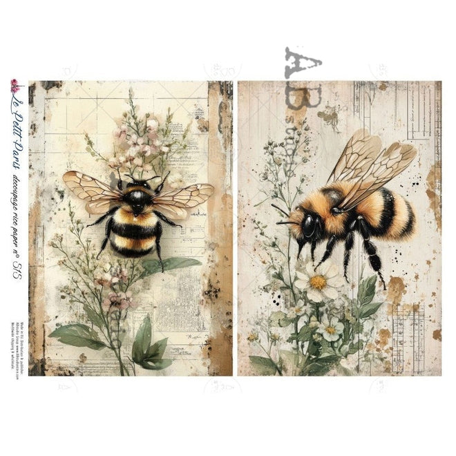 A4 LPP 515 Botanical Bumble Study Rice Paper