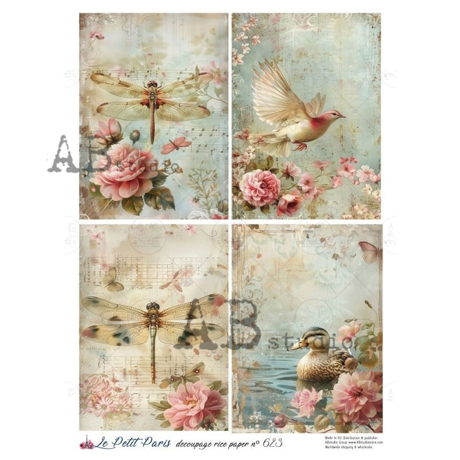 A4 LPP 623 Things that Fly Quad Rice Paper