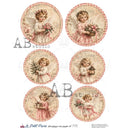 A4 LPP 775 Pink Christmas Angels  Rice Paper
