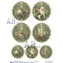 A4 LPP Santa & Robin Christmas Rounds Paper Le Petit Paris 824