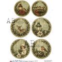 A4 LPP     Victorian Christmas Circles Paper Le Petit Paris 825