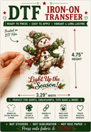 Light up the Season DTF Iron-On Transfer 3.29"x 4.75" - Decoupage Central
