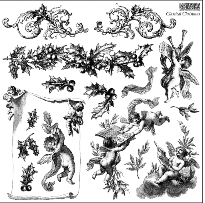 LIMITED EDITION CLASSICIAL CHRISTMAS Stamp Collection 12"x 12" - Decoupage Central