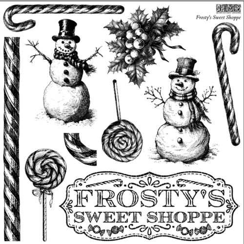 LIMITED EDITION FROSTYS SWEET SHOP Stamp Collection 12"x 12" - Decoupage Central