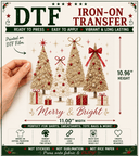 Merry & Bright DTF Iron-On Transfer 11"x 10.96" - Decoupage Central