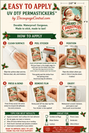 Merry Christmas UV DTF PermaSticker 2.67" x 4" - Decoupage Central