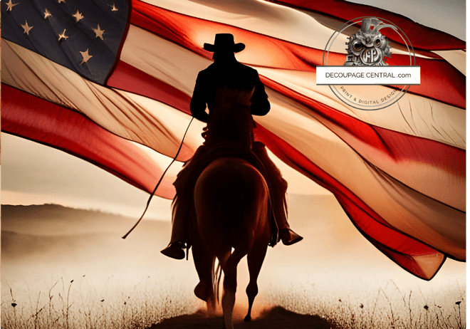 New Cowboy Flag, 17" x 23" - Decoupage Central