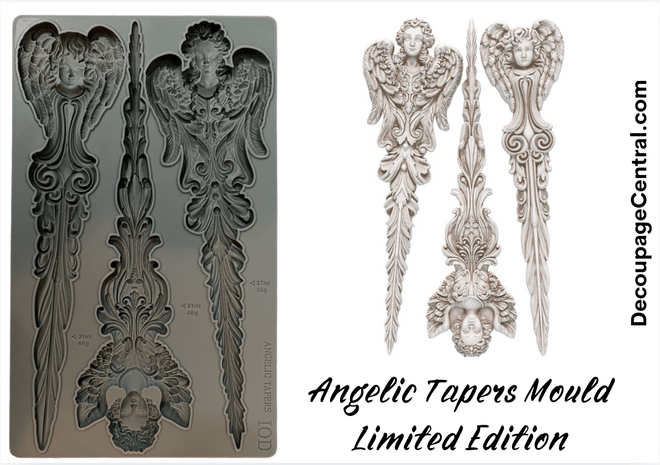 NEW IOD ANGELIC TAPERS Silicone Mould, 6" x10" LIMITED EDITION - Decoupage Central