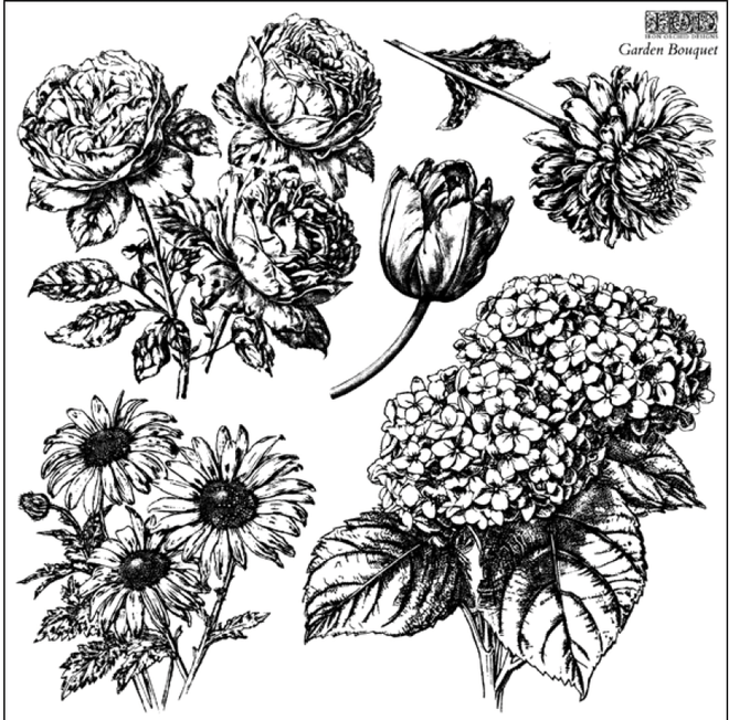 New IOD Garden Bouquet Stamp Collection 12"x 12" - Decoupage Central