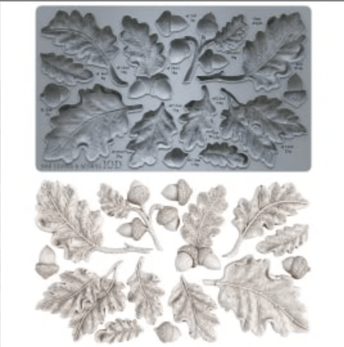 NEW IOD Oak Leaves & Acorns Silicone Mould, 6" x 10" - Decoupage Central