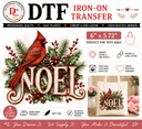 NOEL DTF Iron-On Transfer 6" x 5.72" - Decoupage Central