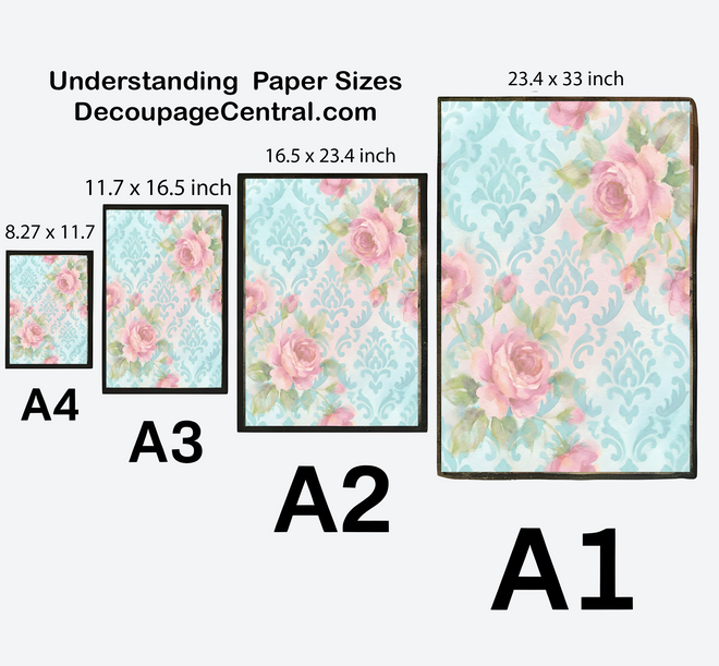 A4 Vintage Red Patina Damask Paper DC880