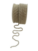 Pearl Accent on Silver Chain – Elegant Finishing Trim (10 Yard Roll) - Decoupage Central