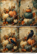 A4 Vintage Harvest Pumpkin Collection Rice Paper DC1013