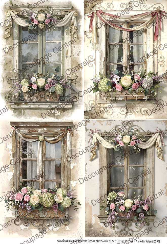 A4 DC949 Windows of the Season Rice Paper