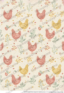 A4 DC969 Farmhouse Hen Toss Rice Paper for decoupage