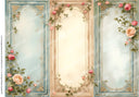A4 DC971  Romantic Rose Panel Trio Rice Paper for decoupage