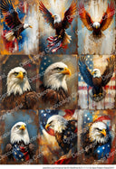 A4 DC977 Patriotic Eagle Portrait Collection Rice Paper for decoupage