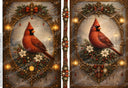 A4 Gilded Cardinal Christmas Panels Rice Paper DC981