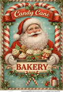 A4 Candy Cane Bakery Santa Paper DC987