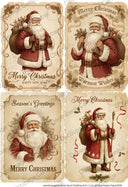 A4 Vintage Santa Christmas Postcards Rice Paper DC993