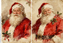 A4  Watercolor Santa Portraits Rice Paper DC994