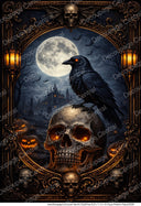 A4 Raven Moon Cemetery Rice Paper DC997