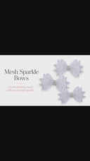 Mesh Sparkle Bow: Set of 4 ,  4" x 2.5"