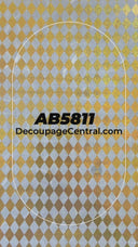 A4 Metaillic Gold Harlequin  Rice Paper, AB Studios 5811 .  Gilded Gold Foil Look!