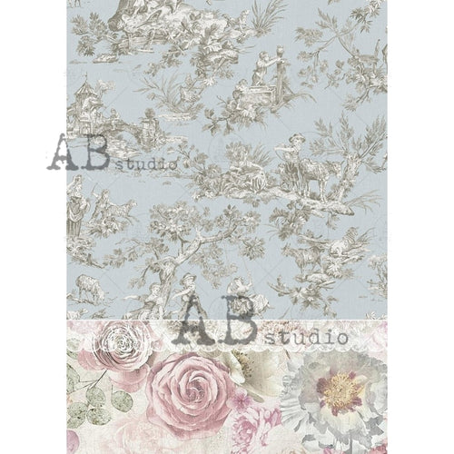 A4 Shabby Wallpaper Rice Paper, AB Studios 1810