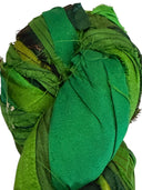 Sari Silk , Green , 100grams, 50 yards for bows and other creative additions - Decoupage Central