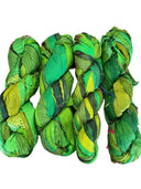 Sari Silk , Green , 100grams, 50 yards for bows and other creative additions - Decoupage Central