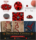 SS30 Hotfix Large Crystal Rhinestones "American Red" | 288 pieces - Decoupage Central