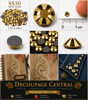 SS30 Hotfix Large Crystal Rhinestones "Mine Gold " | 288 pieces - Decoupage Central