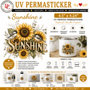 Sunshine UV DTF PermaSticker 4.5" x 4.24" - Decoupage Central