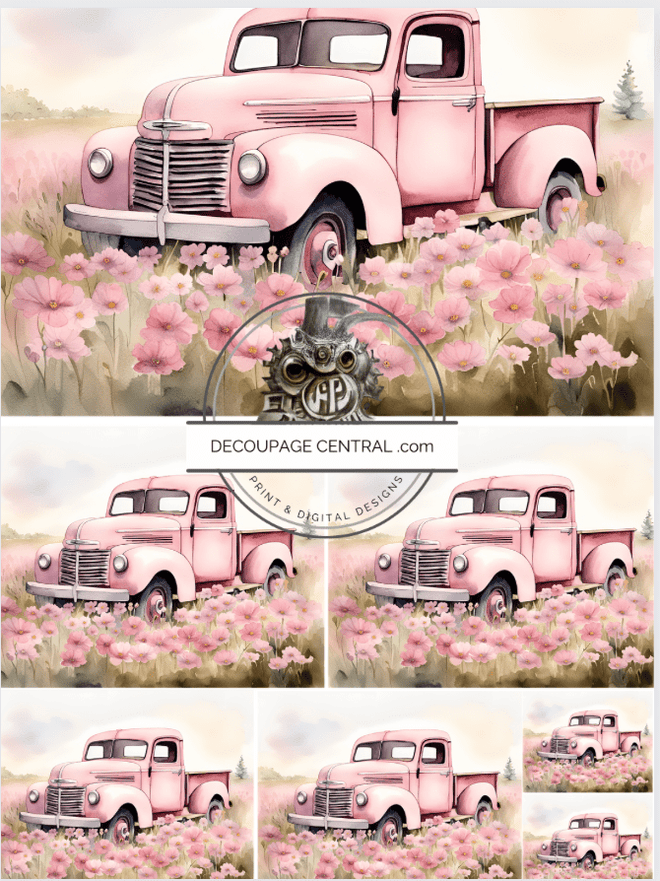The Pink Truck Bundle: Both Designs in one click - Decoupage Central