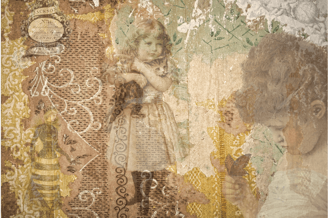 A4 Faded Memories Rice Paper DC098 - Decoupage Central